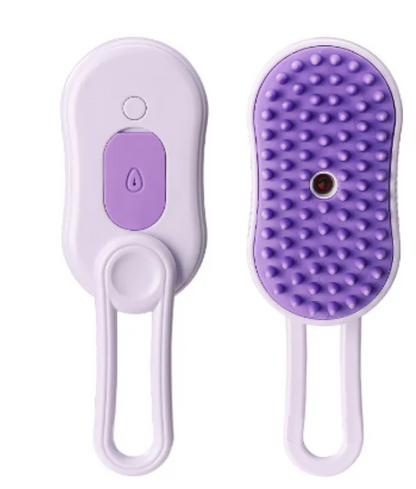3-in-1 Electric Steam Dog Grooming Brush – Massage, Deshed & Clean