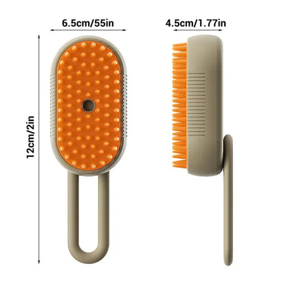 3-in-1 Electric Steam Dog Grooming Brush – Massage, Deshed & Clean