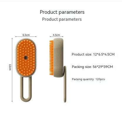 3-in-1 Electric Steam Dog Grooming Brush – Massage, Deshed & Clean