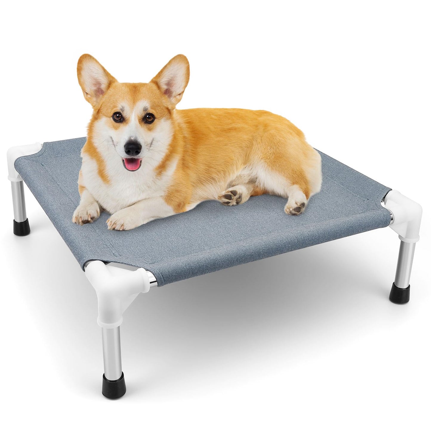 Elevated Cooling Dog Bed for Small Dogs – Raised Cot with Breathable Fabric & Non-Slip Feet